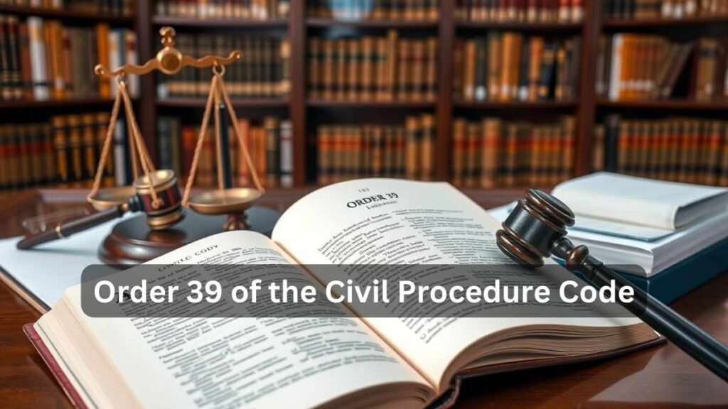 Order 39 of the Civil Procedure Code